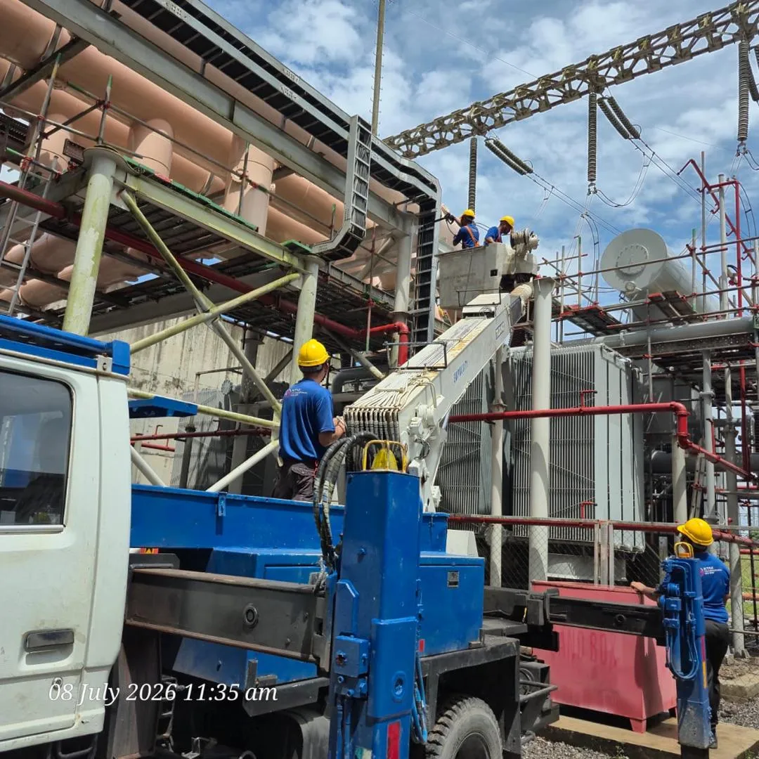 KTM Transformers working on switchyard equipment at Balingian Power Generation.