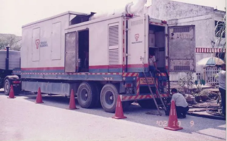A transformer mounted on a lorry for mobile deployment.