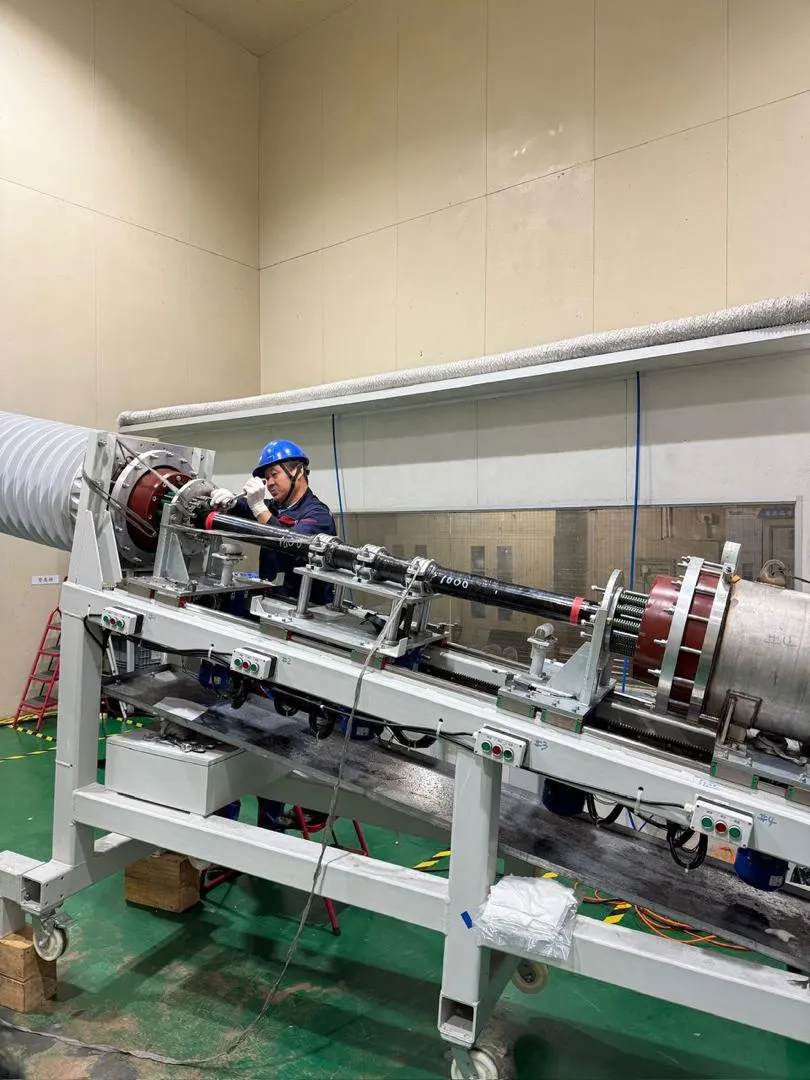 A cable under test in a high-voltage laboratory.
